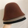 Japanese Real Woolen Vintage Warm Bucket Hat for Women Felt Retro Dome Wool Hats Female Fashion British Style Panama Caps Bonnet