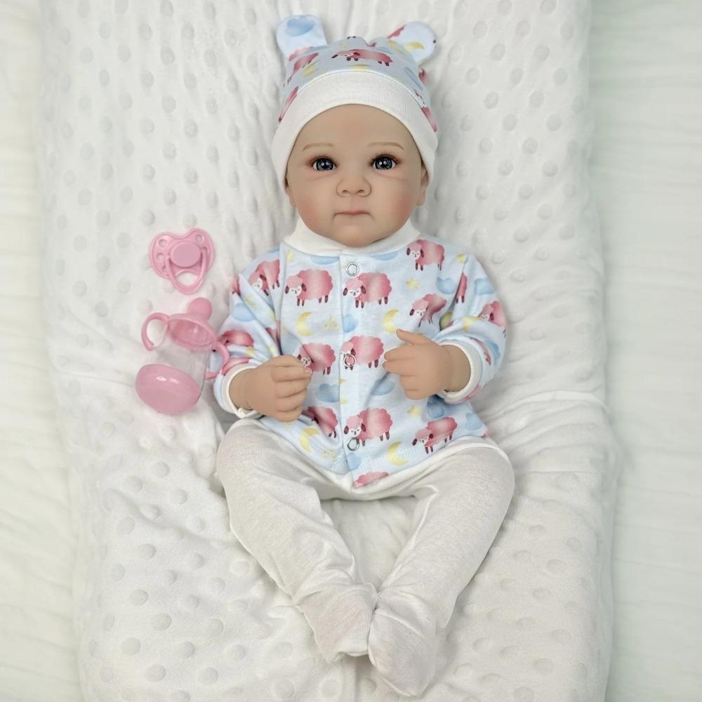 48cm Lifelike Full Silicone Body Reborn Dolls Bettie Cute Real Looking Simulation Doll with Painting Skin Rebirth Dolls for Kids Birthday Xmas Gifts