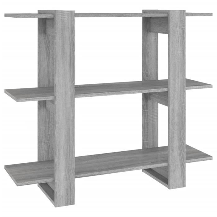 VidaXL Bibliothèque-Séparateur de pièce Sonoma gris 100x30x87 cm 813567