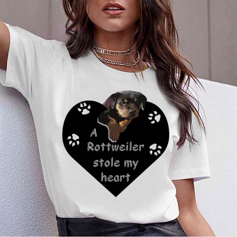Bull Terrier Rottweiler Kawaii Printed TShirt Women Beagle Cute Whippet Funny Dog T-shirt Women Clothes