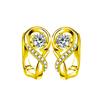 925 Korean-Style Heart-Shaped Platinum-Plated Earrings for Women - Simple Love Design