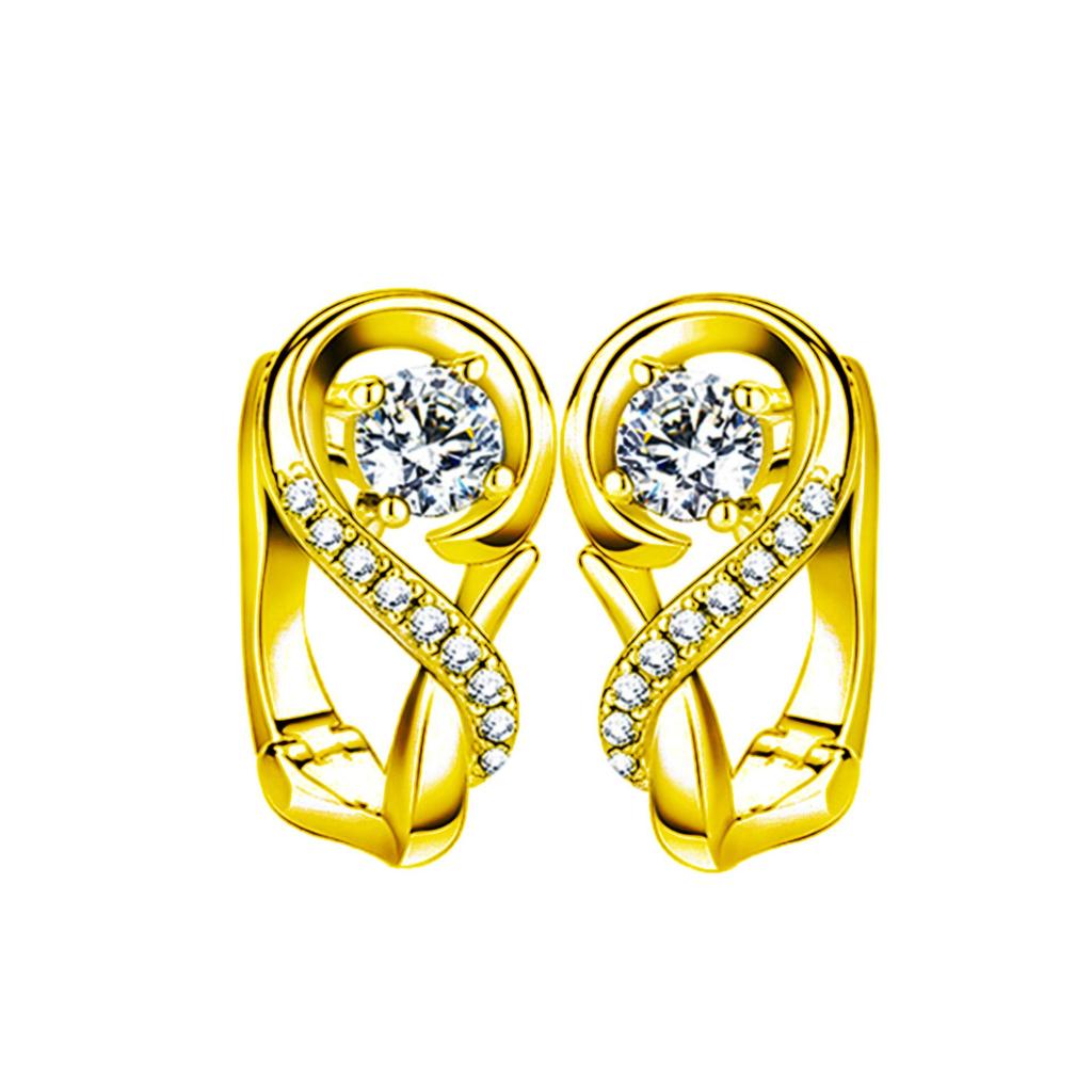925 Korean-Style Heart-Shaped Platinum-Plated Earrings for Women - Simple Love Design