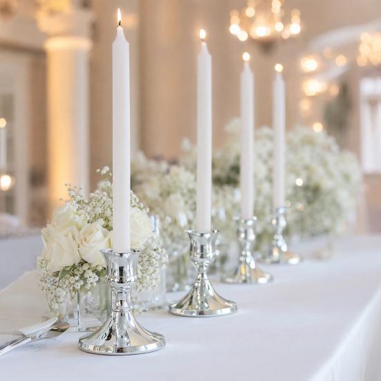 Clean Lines Candle Holder Candlestick for Tealight or Pillar Candles, Metal European Simple Holder, Romantic Wedding Decor Dinner Table Centerpiece