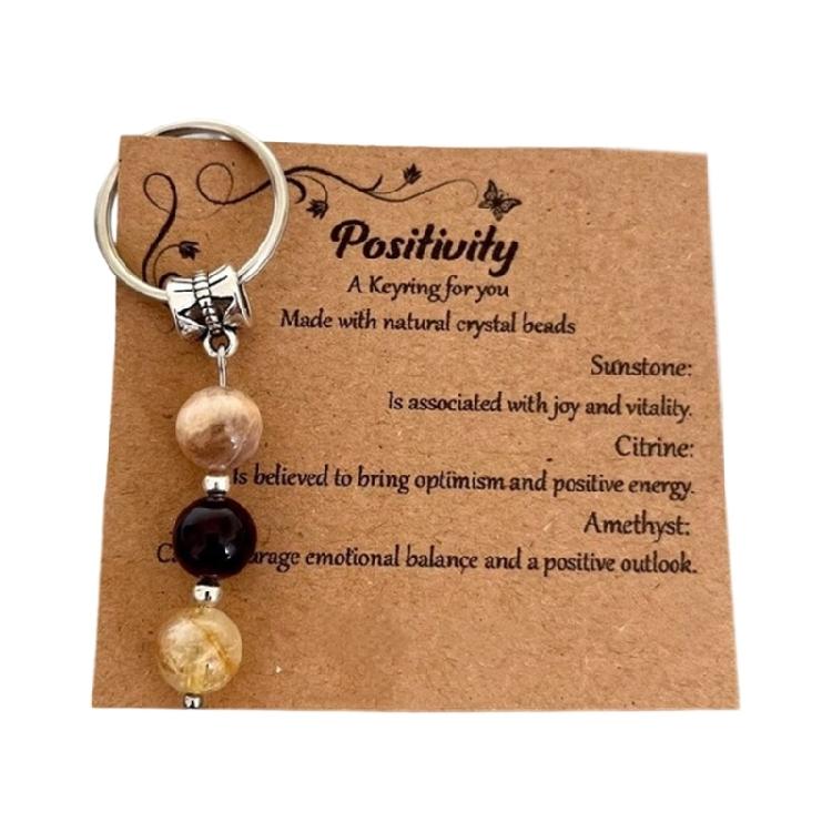 

Thoughtful Women Gift Set Natural Agate Keychain With Encouraging Message Card Plus Stylish Beaded Jewelry