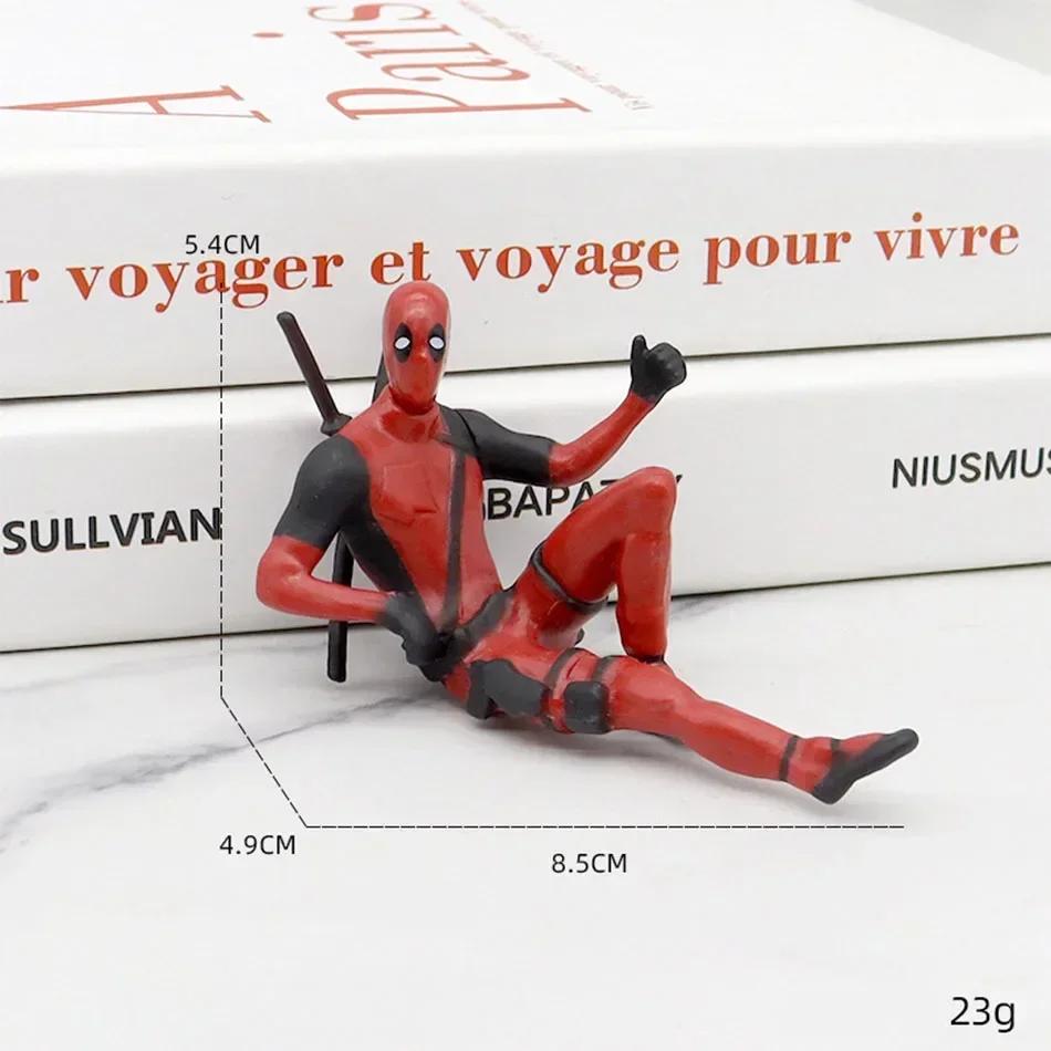 Anime!Deadpool Action Figurine Car Interior Decoration Toys Sitting Model X-Men Small Figurine Pendant Car Accessories Kids Gift