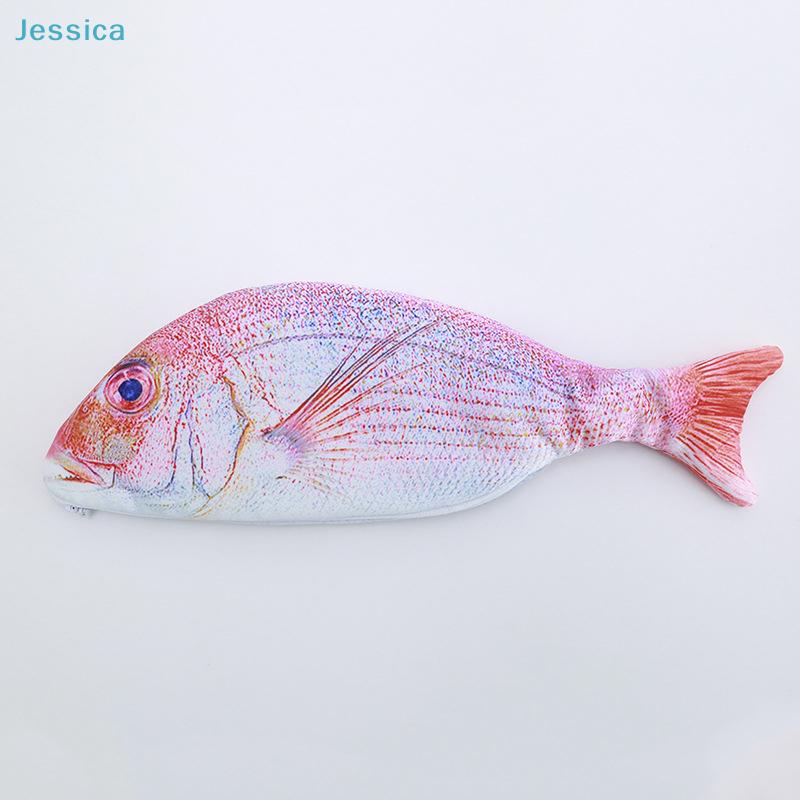Cute 3D Fish Pencil Case - Realistic Animal-Shaped Cosmetic & Stationery Storage Bag