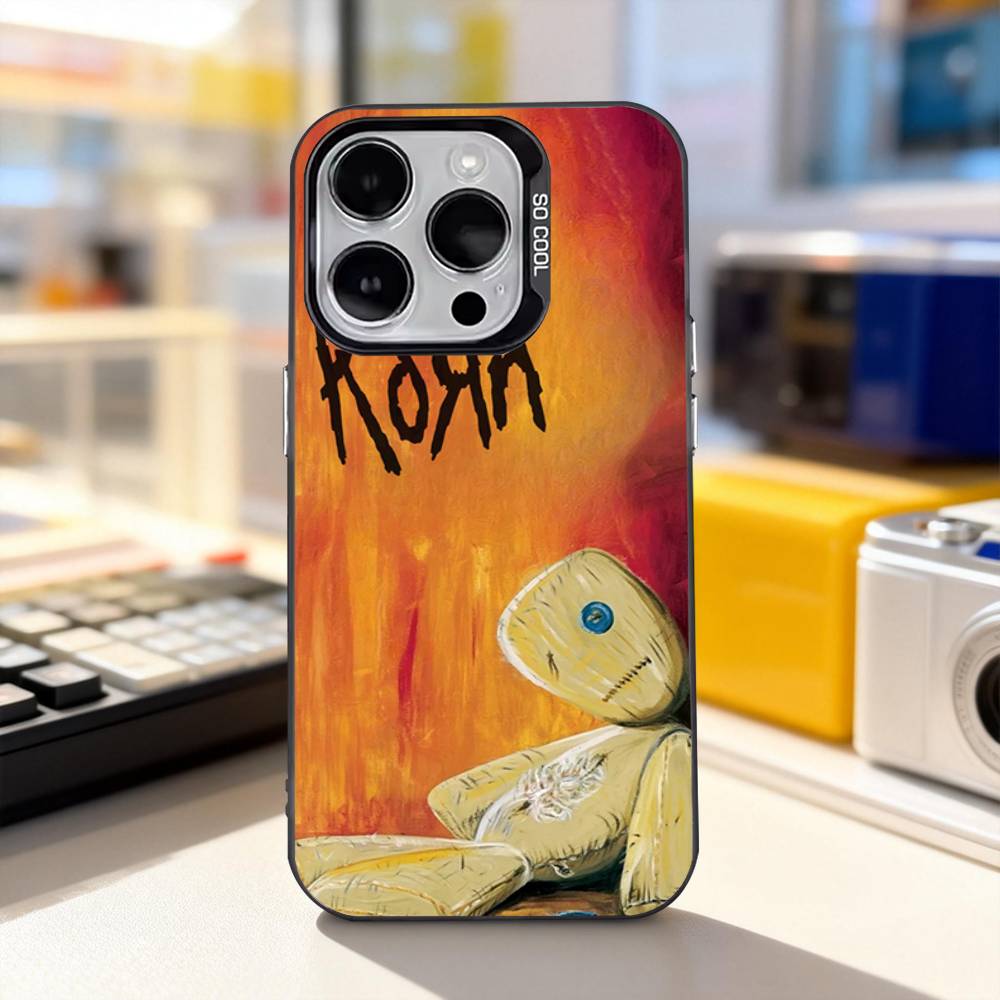 

Rock K-Korn Band Cool For iPhone 11,12,13,14,15,16,17,Pro,Max,Plus,E,Air,Mini Phone Case IMD Matte Black iPhone16e