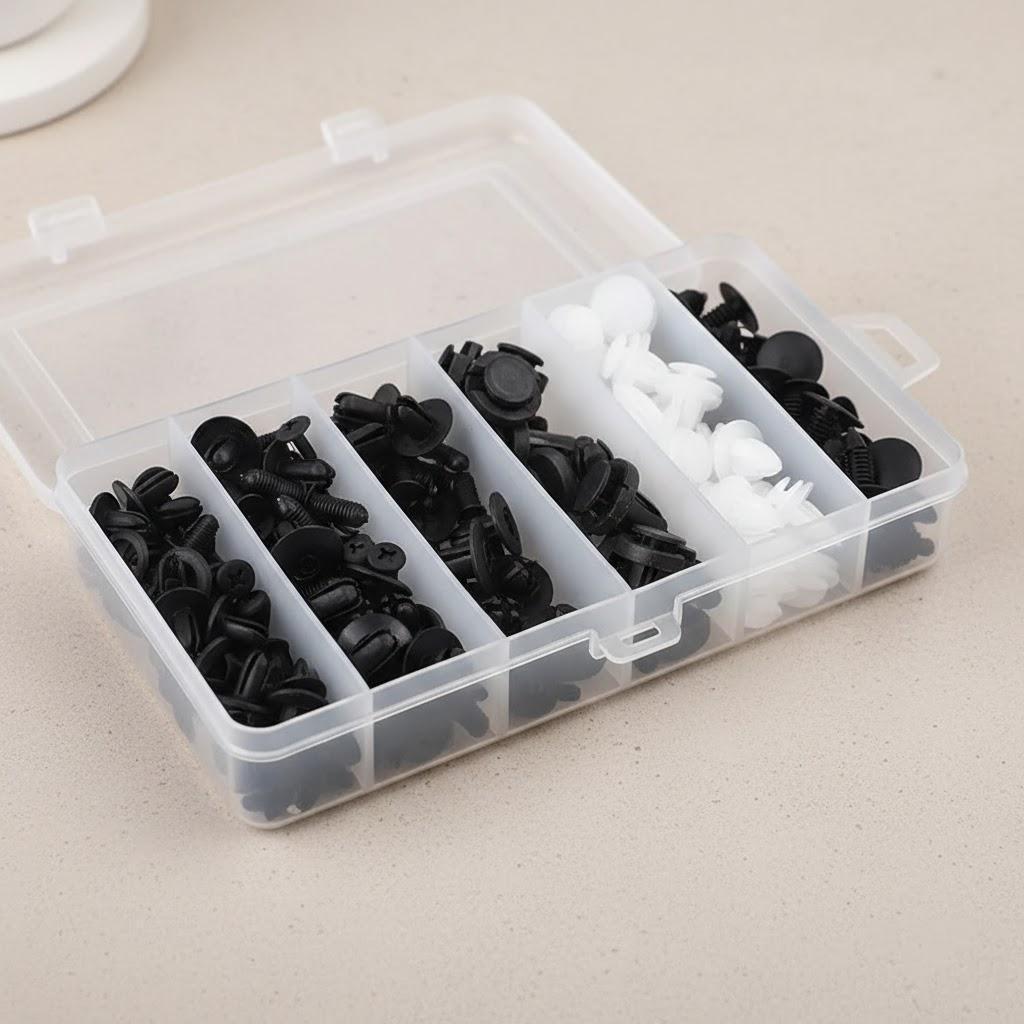 

Auto Body Fastener Push Pin Rivet Clips Kit Automotive Trim Retainer Bumper Door Panel Retainer Assortment Hybrid Auto Parts черный белый