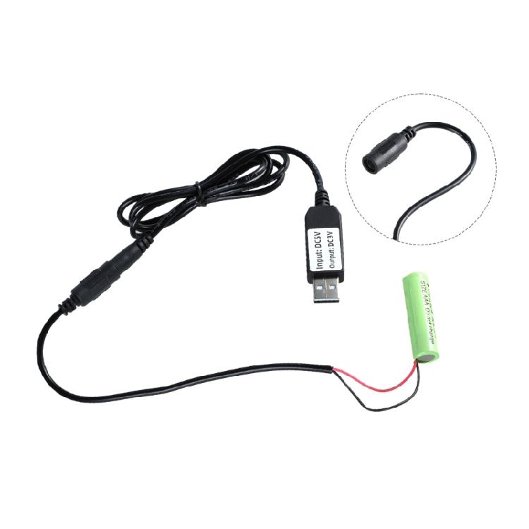 USB Battery Eliminators Line USB 5V 2A to 2x1.5V LR03 Dummy Battery Power Cable for Remote Toys Thermometers
