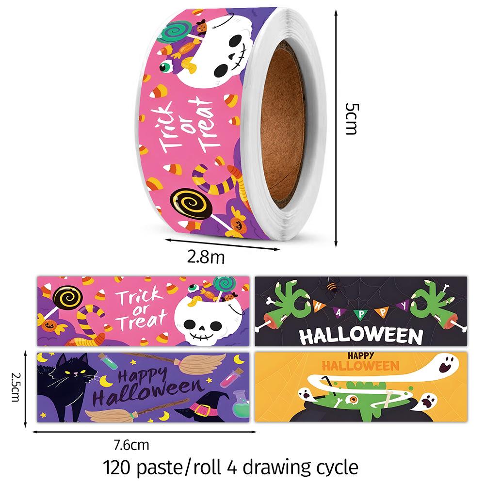 Festive Halloween & Christmas Sticker Roll for Gift Packaging and Crafting