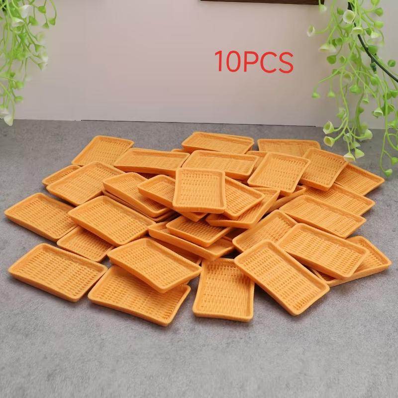 

10Pcs Mini Simulation Kitchen Tableware Dollhouse Dish Plate Dessert Bread Tray Mini Decor Model Toys For Doll House Accessories