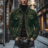 Men's Fall Corduroy Jacket Casual Button Down Trucker Coat