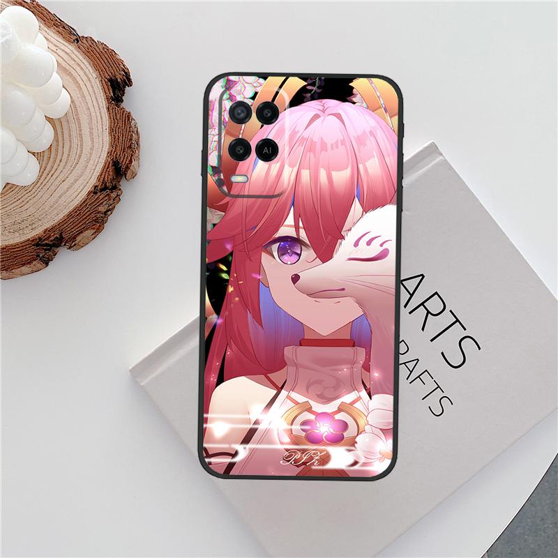 Genshin Impact Yae Miko Case For Oppo A15 A80 A60 A40 A94 A54 A98 A78 A18 A38 A58 A16 A76 A96 A17 A77 A74 A57S Cover