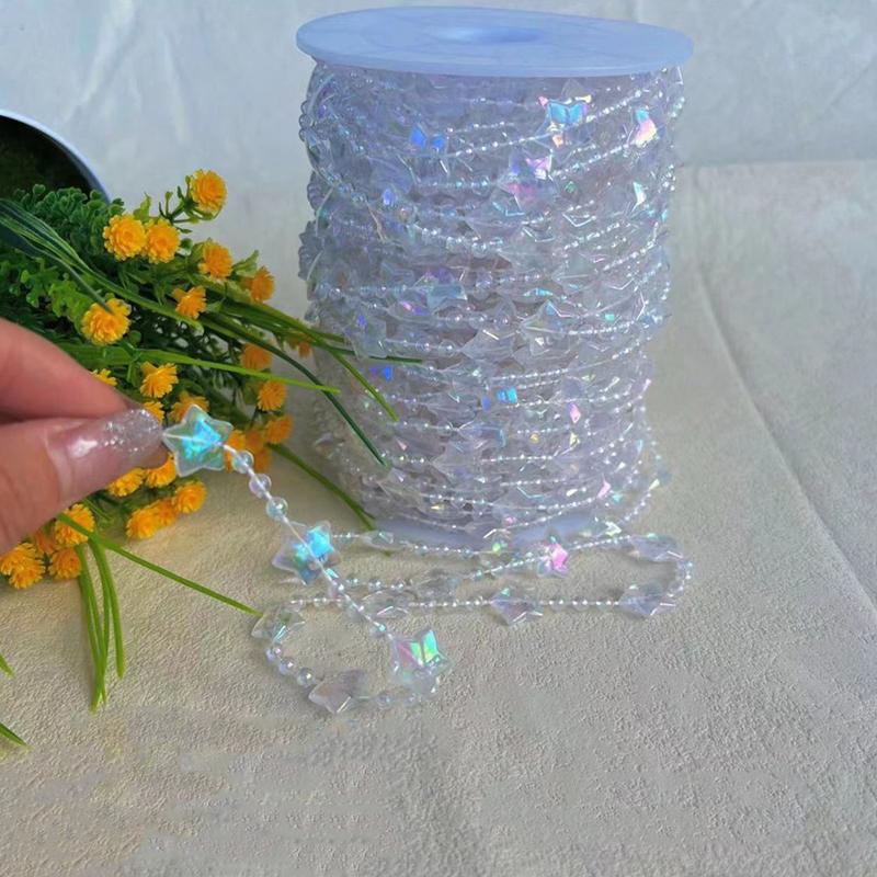 WTEMPO Sparkling Stars Beaded Curtain Fake Crystal Door Beads Curtains Hanging Doorway String Curtains Ideal for Door & Window Living Room Wedding