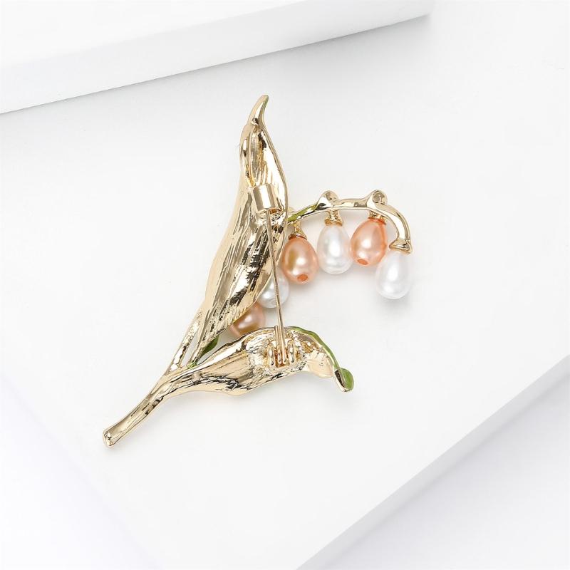 Stylish Pearls Embellished Flower Pin Casual Formal Wear Jewelry Accessory Clothing Accessories For Everyday Outfits