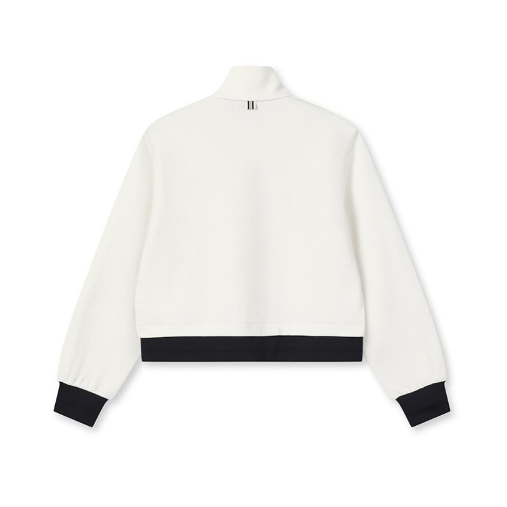 FILA Heritage Minimalist Fashion Classic Casual Comfortable Versatile Knitted Jacket Women jackets Cloud-White F11W628501FWT