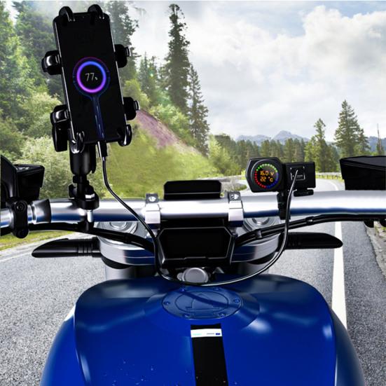 5V/3.4A Întrerupător cu o singură cheie Încărcător telefon pentru motociclete Dual USB Încărcător multifuncțional practic pentru telefon pentru motociclete