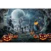 Halloween Zirkus Truppe Thema Hintergrund Abendparty Terror Böse Laterne Mond Fledermaus Geist Friedhof Individuelle Dekoration Fotografie Hintergrund