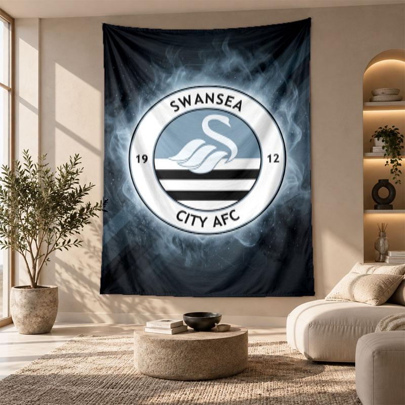 Decorative Tapestry,Swansea City Printed Wall Art, Lightweight Wall Hanging For Bedroom Background
