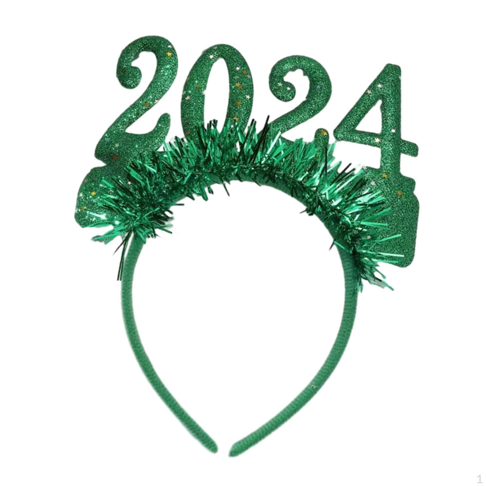 

Повязка на голову Happy Year, блестящая гирлянда, обруч для волос, тиара, женский аксессуар для рождественской вечеринки зелёный