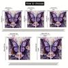 2pcs Purple Butterfly & Floral Print Curtains - Light Filtering Polyester Rod Pocket Design   Contemporary Style for Bedroom   Liv