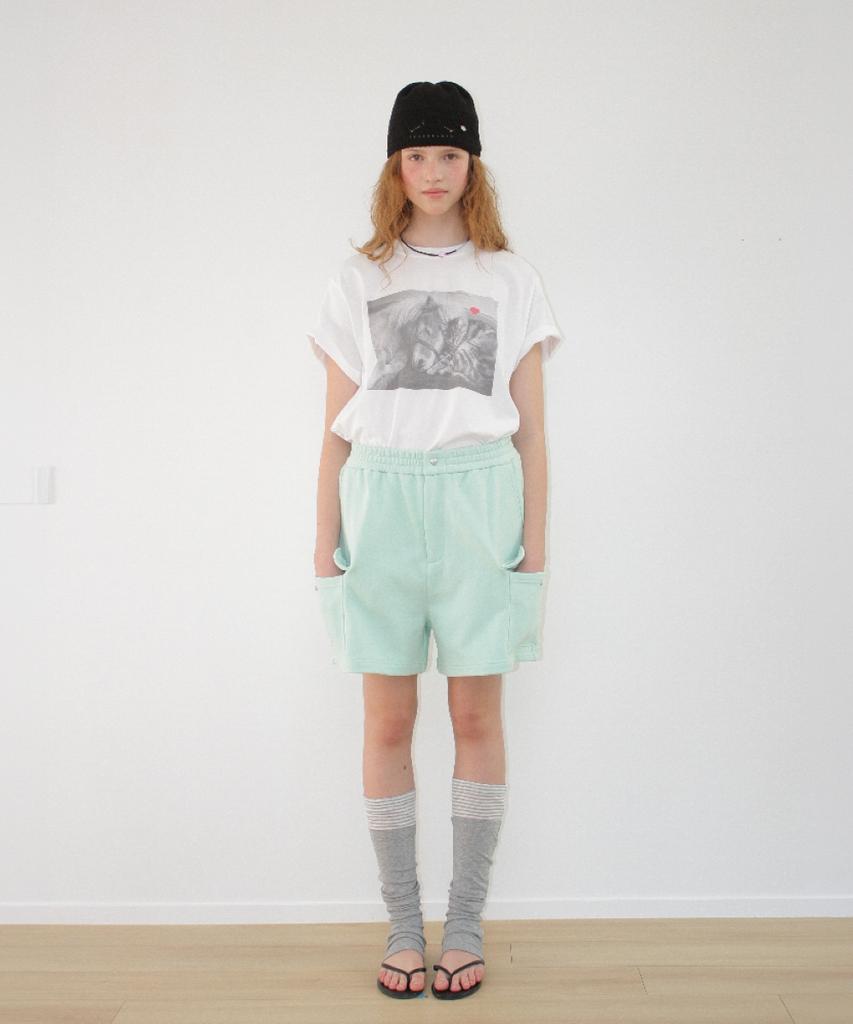 RONRON Pony Cat Friends Photo Basic Fit T Shirt White