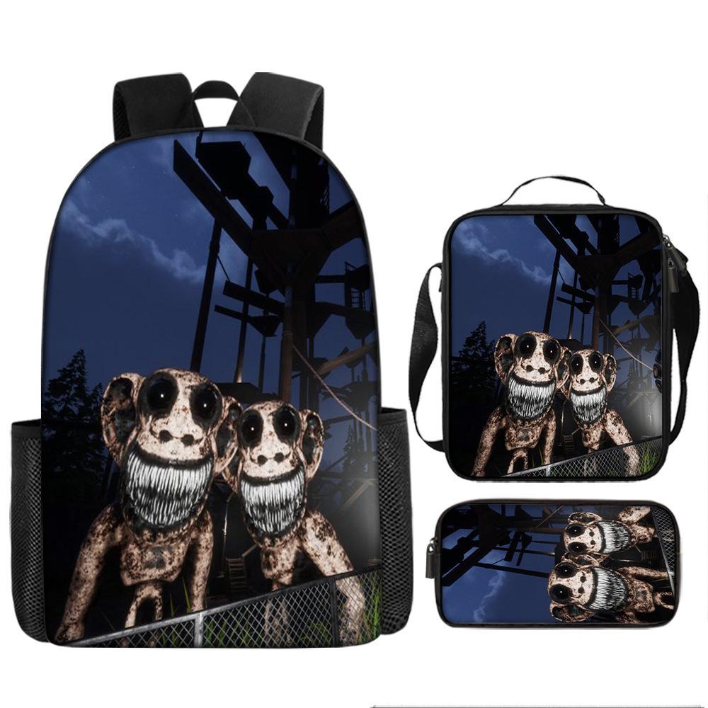 Luxury Popular Funny Novelty zoonomaly 3D Printed 3pcs/Set pupil School Bags Laptop Daypack Backpack Lunch bag Pencil Case