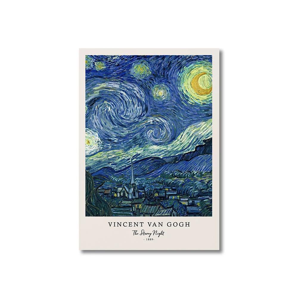 Vincent Van Gogh Yazıları Baskıları ve Posterleri Harika Eser Yıldızlı Gece Tuval Boyama Oturma Odası Duvar Sanatı için Dekorasyonlar