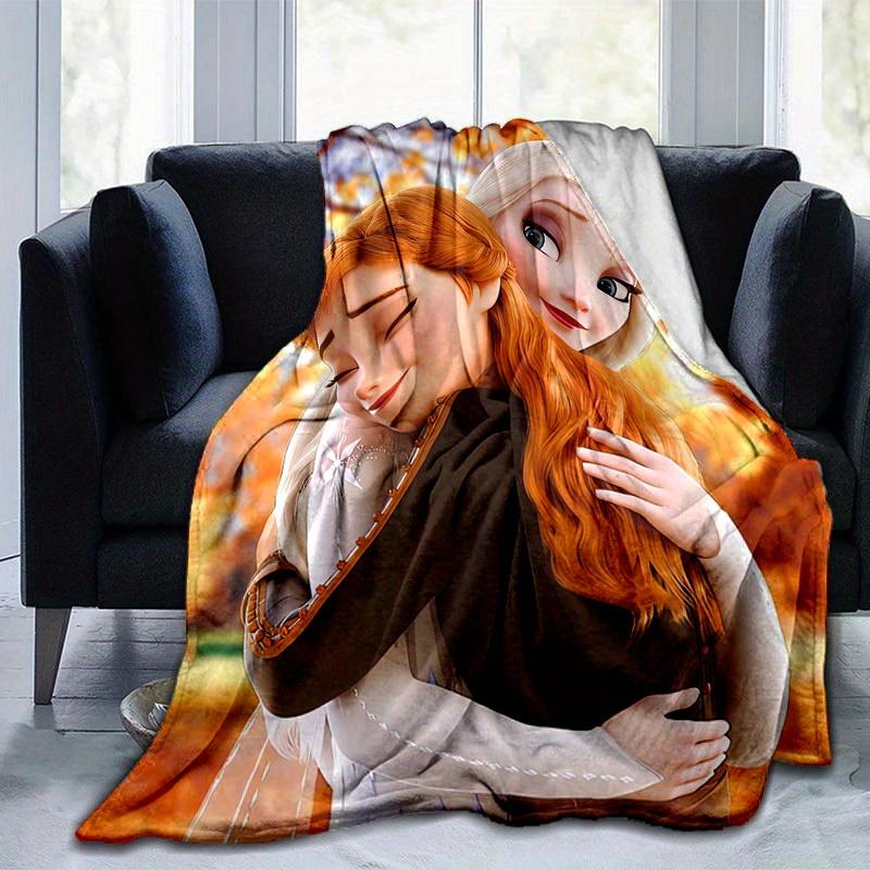 1pc Cartoon Blanket, Soft Throw Blankets for Bed Couch Sofa, Cute Princess Anna Elsa Design, Perfect Gift for Friends and Family, Suitable f