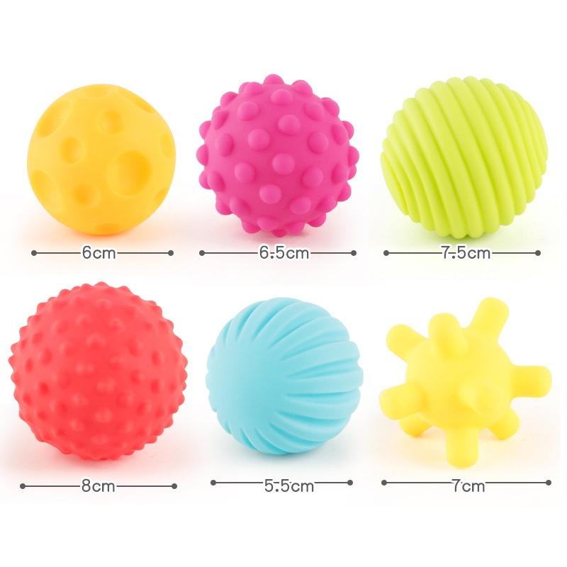 6pcs Baby Soft Massage Sensory Development Puzzle Ball Sound Toys For Infants