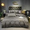 Solid Color Washed Cotton Quilt Cover with Simple Embroidery