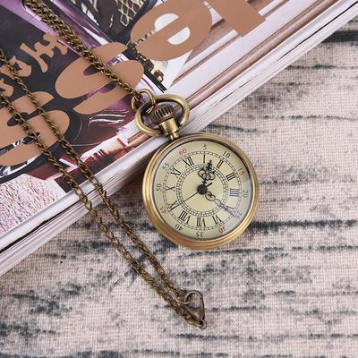1 reloj de bolsillo vintage de cuarzo con personalidad, clásico, escala romana, regalo.
