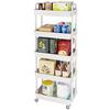 5-Tier Rolling Cart with Wheels Multifunction Utility Storage Carts Kitchen Storage Organizer Mobile Shelving Unit for Bathroom