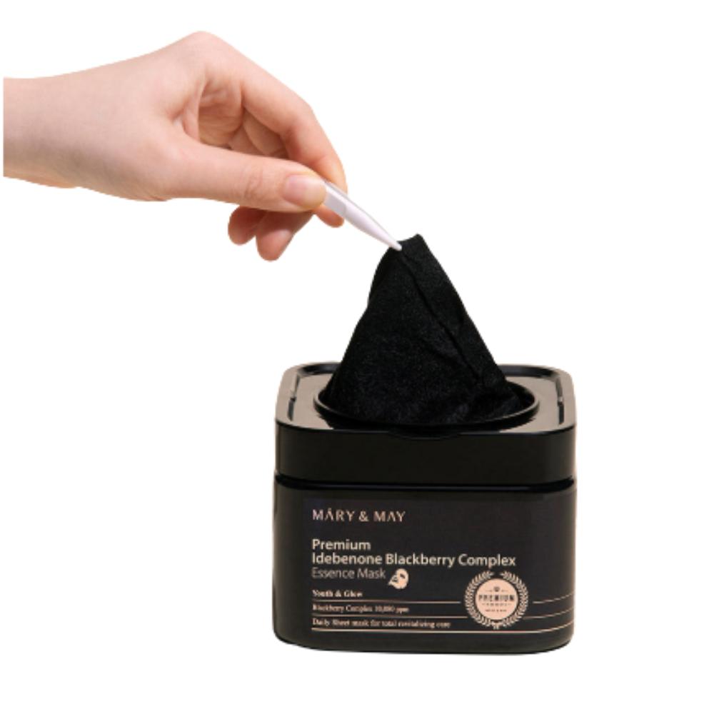 

Mary&May Idebenone Blackberry Complex Essence Mask 20 Sheets High-Potency Antioxidant & Anti-Aging Daily Pull-out Mask Pack