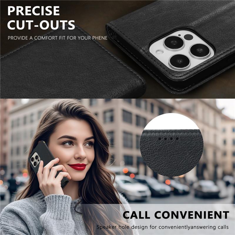 RFID Wallet Mobile Phone Case for iPhone 17 Air 16 Plus 15 Pro Max 11 12 13 Mini S24 Flip Folio Cover Magnetic Leather Purse Bag