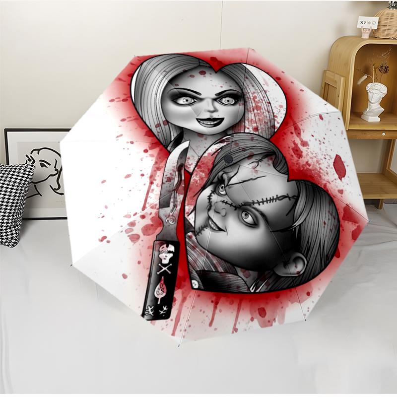 Chucky Fashionable Automatic Opening/Closing Folding Umbrella. Portable and Foldable, Ideal for Gift, Travel, and Daily Use.
