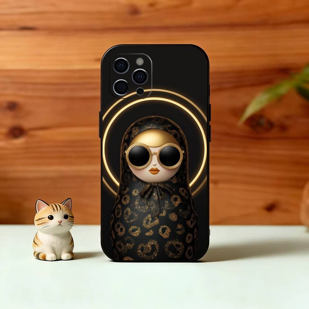 

Adorable Russian Folk Art Doll Phone Case For iPhone 17, 16,15,14,13,12,11 Plus,Pro Max, Others Soft Black Cover iPhone15