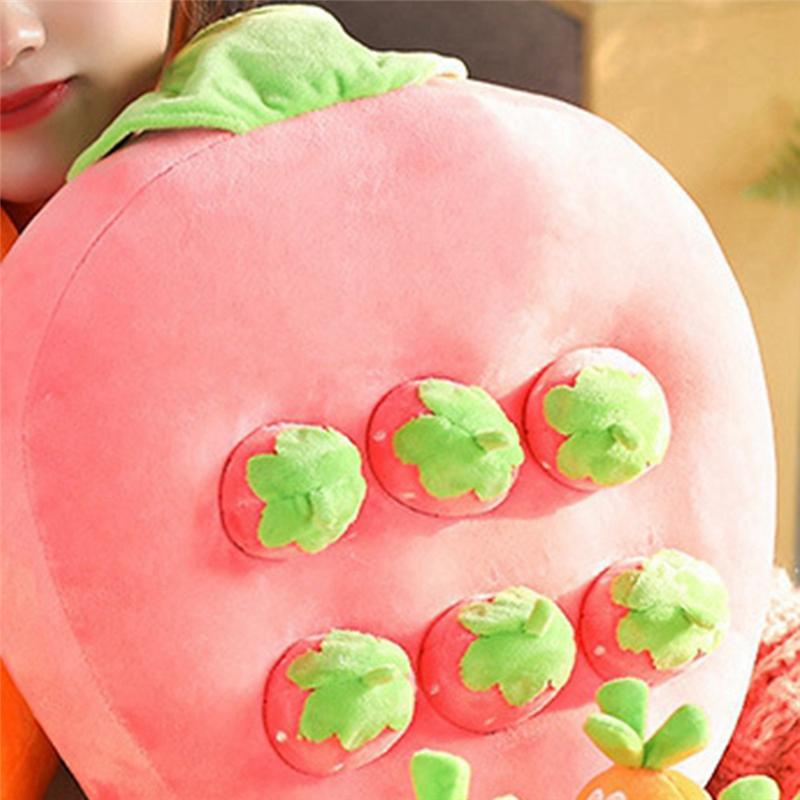 Good-Strawberry Plush Cartoon Happy Fruit Park Pillow Picking Strawberry