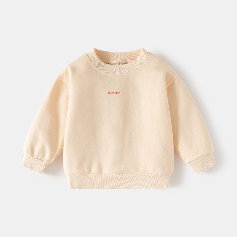 Children's round Neck Hoodie Spring and Autumn Children's Clothing Korean-Style Boys and Girls Letters Print Top Baby Casual Pullover