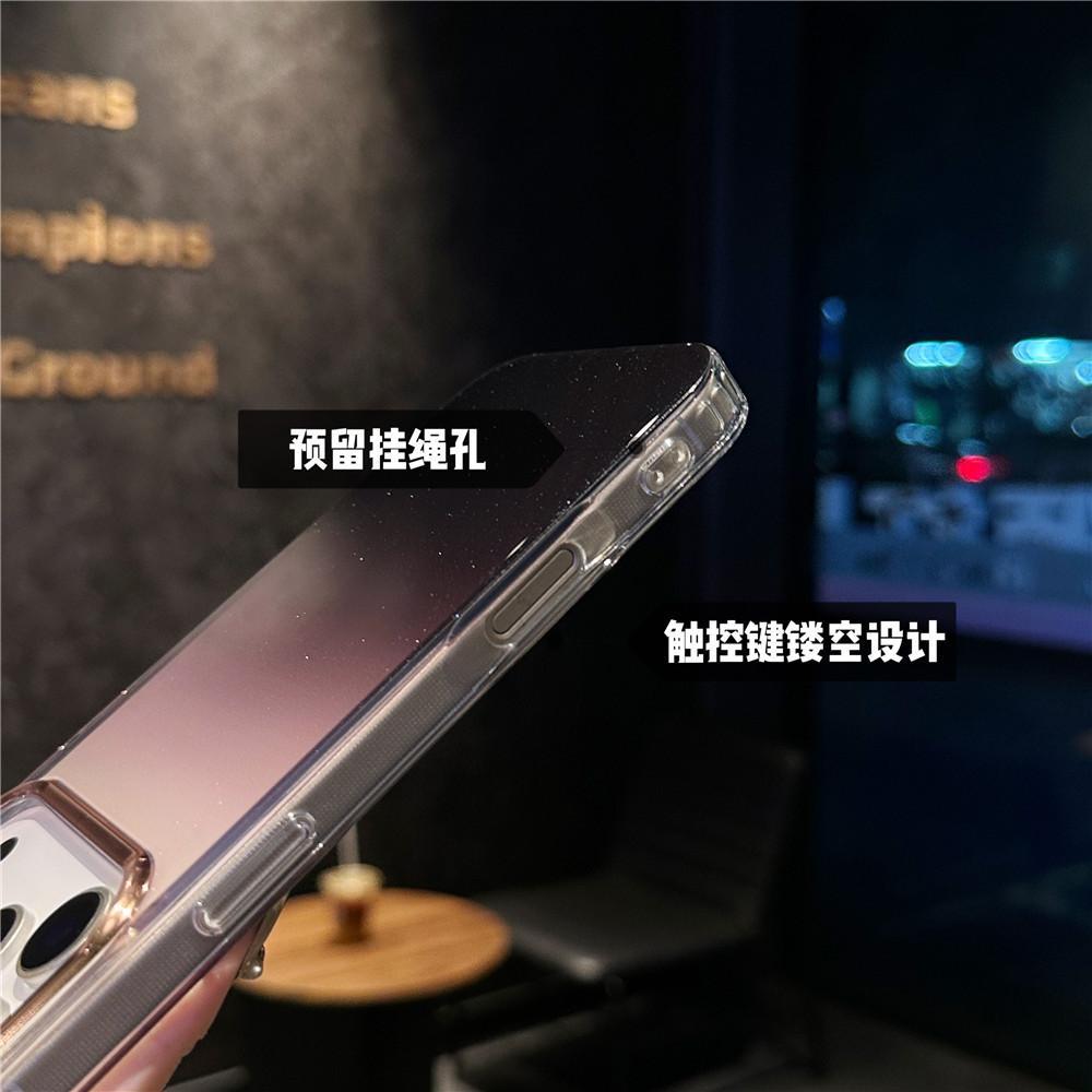 Applicable to iphone17 gradual color change apple 14promax star glitter 13 electroplating transparent anti-drop 15 mobile phone case
