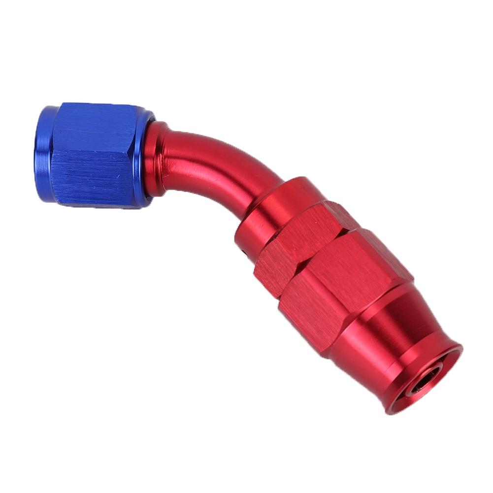 AN6 Hose End Fitting Swivel Cooling Oil Fuel Adaptor for Teflon45 Degrees