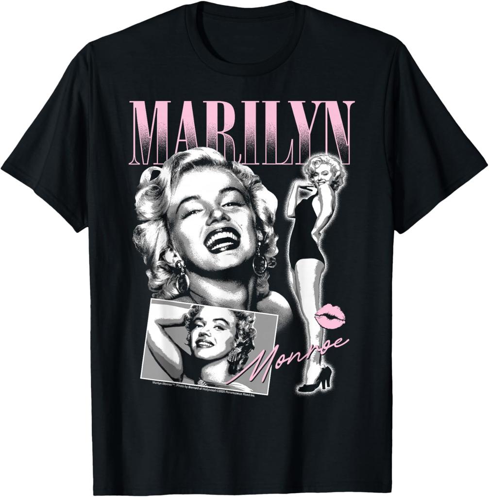 T-shirt con Design Collage Ritratto Retrò di Marilyn Monroe