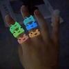 Glow In The Dark Rings Luminous Frog Ring Funny Animal Finger Ring Colored Ring