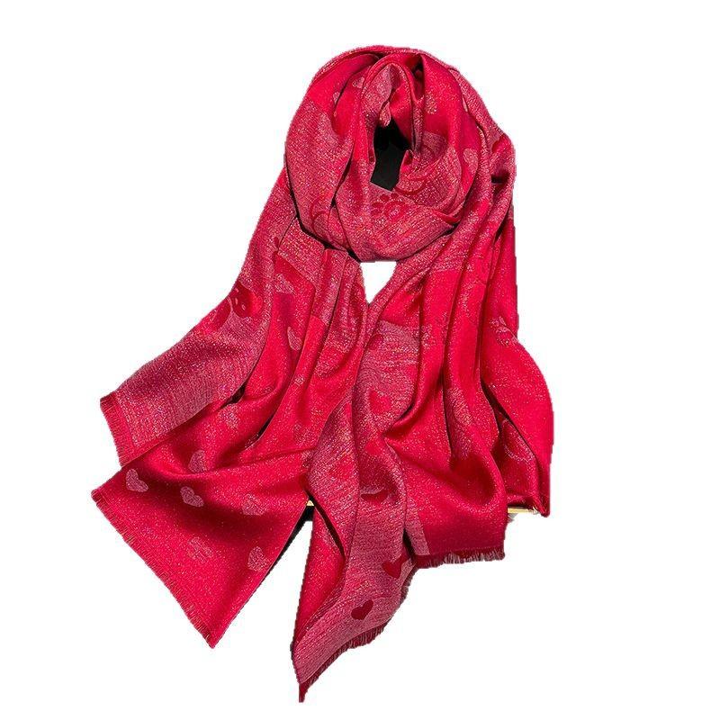 New Spring Emulated Silk Fashion Versatile Scarf Long Shawl for Women Love Simple Versatile Scarf for Women Tiansi Cotton