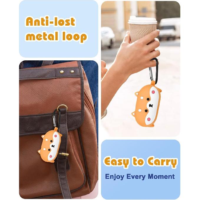Boaretiu for Airpods 2nd/1st Case Cute Cartoon Kawaii - with Keychain Funny Design Cover Shell for Girls Teens Women Cases for Air Pods 2nd/1st, Dog
