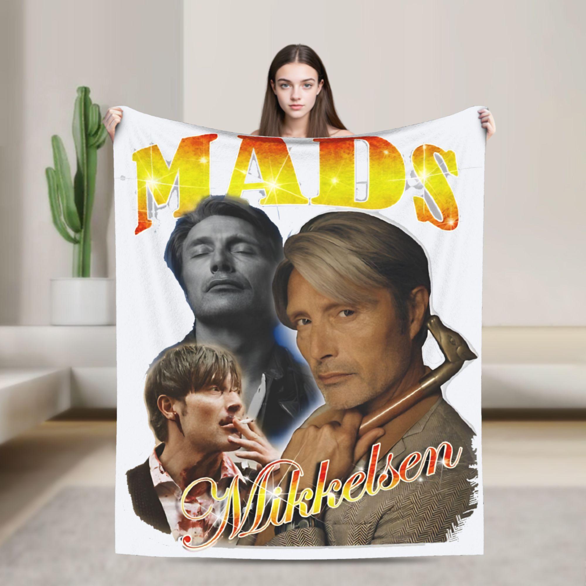 

Mads Mikkelsen Hannibal Babygirl Flannel Blanket Super Warm Throw Blanket for Outdoor Camping Novelty Bedspread Sofa Bed Cover 80x120cm(31x47inch)