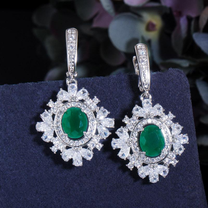 Crystal High-End Jewelry Set, Zircon Necklace, Earrings, Rings, Three-Piece Set, Wedding Accessories.