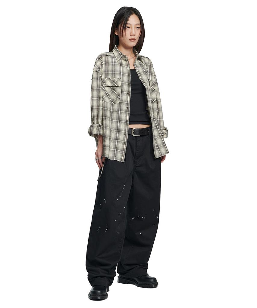 Nomaenyueol Painted Two Tuck Pants - Black