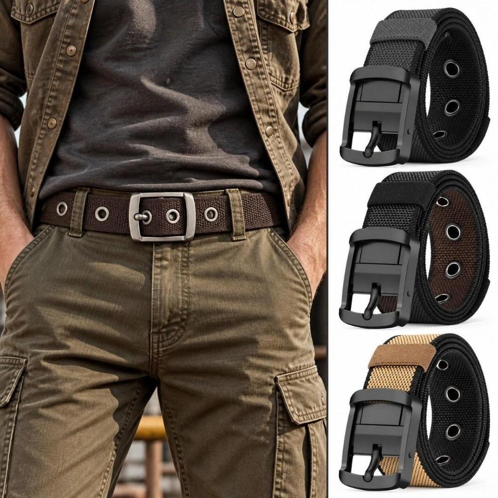 Double Sided Nylon Waist Belt 120cm Length Casual Trouser Belt Unisex Belt For Daily Casual Wear
