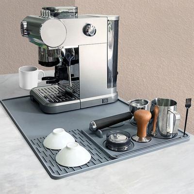 Silikon Kaffeemaschinenmatte Rutschfest Hitzebeständig Bartablett mit Abnehmbarem Trockner